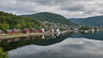 Et malerisk bilde av Porsgrunn by, som viser dens unike karakter og sjarm.