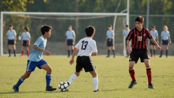 Unge fotballspillere konkurrerer i en juniorturnering.