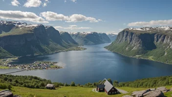 Et malerisk landskap av Trøndelag, som viser regionens unike kulturelle og geografiske trekk.