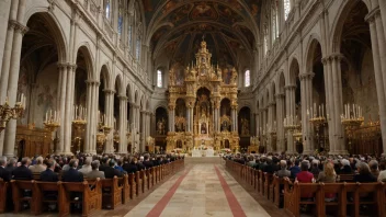 En vakker kirke med en kongelig seremoni