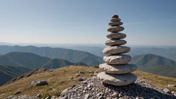 En steinvarde på toppen av et fjell