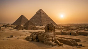 Pyramidene i Giza i Egypt, et symbol på landets rike historie og gamle sivilisasjon.