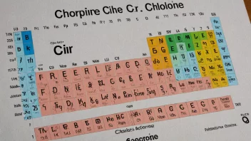 En periodesystem med grunnstoffet klor fremhevet