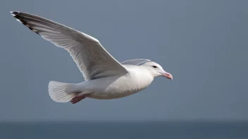 En glaing i flukt, med sine grå og hvite fjær og karakteristiske nebbform.