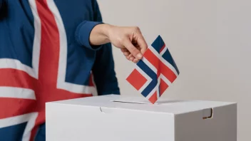 En person avgir stemme i en urne, symboliserer den demokratiske prosessen.