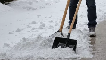 En person som rydder snø fra en fortaus.