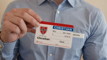 En person med skandinavisk utseende og en navnelapp med navnet Christian