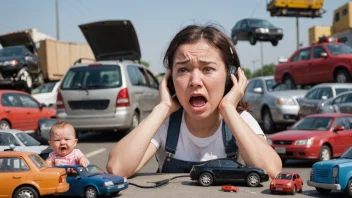 En person som føler seg irritert og overveldet av omgivelsene.