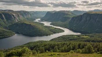 Et fredelig landskap av Setskogs i Norge.