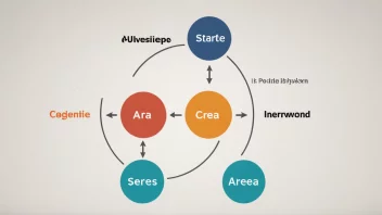 En illustrasjon av overlappende elementer, med fokus på det felles området.