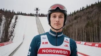 En norsk skihopper i landslagets uniform