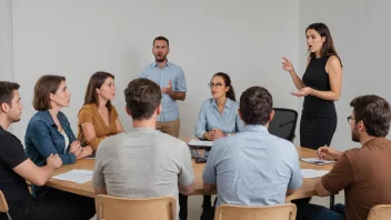 En gruppe mennesker som diskuterer og debatterer et tema.