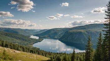 Et malerisk landskap fra Telemark, som viser regionens naturskjønnhet.