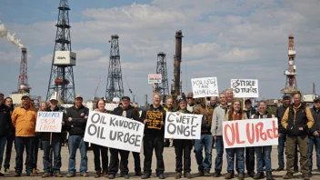 Mennesker som protesterer mot oljebruk