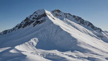 Et snødekt fjell med sneisets, en spesifikk type snø eller snøforhold.