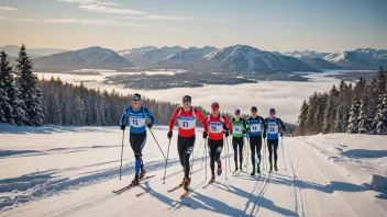 Langrennsløpere konkurrerer i Birkebeinerrenn, et prestisjefylt langrennsrenn i Norge.