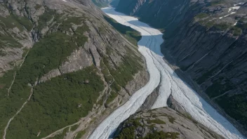 Folgefonna-isbreen i Norge, kjent for sin imponerende størrelse og naturskjønnhet