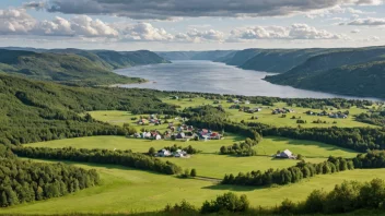 Et naturskjønt bilde av Leinstrand, som viser områdets naturskjønnhet og kulturelle arv.