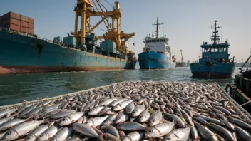 En fiskebåt og en fabrikkskip som prosesserer fisk