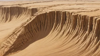 En geologisk formasjon med synlige sandlag, som viser den lagdelte strukturen til sanden.