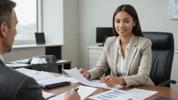 Et bilde av en administrativ assistent som arbeider ved et skrivebord med sin leder i bakgrunnen.