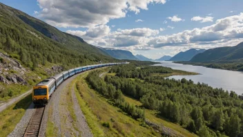 Et tog på Vestfoldbanen i Norge.