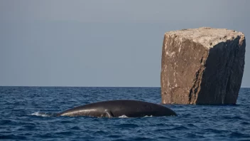 En spermhval som svømmer i havet med en blokk ambra i forgrunnen