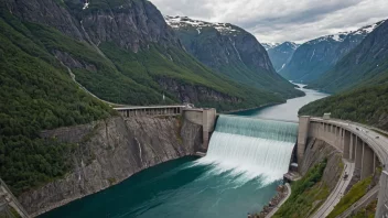 Et vannkraftverk i et naturskjønt norsk landskap.