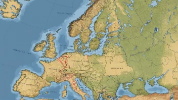 Et kart over Skandinavia med Norge, Sverige og Danmark fremhevet, samt tilknyttede områder og kulturer.