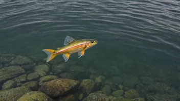 En fargerik fluefisk med skinnende skjell som svømmer i en elv.