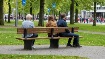 En typisk oslobenk i en park eller offentlig område.