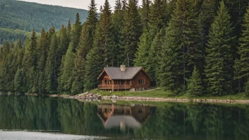 En fredelig og rolig hytte i skogen