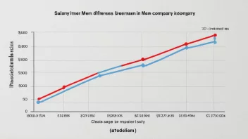 En graf som viser lønnsforskjellene mellom kvinner og menn i et selskap.