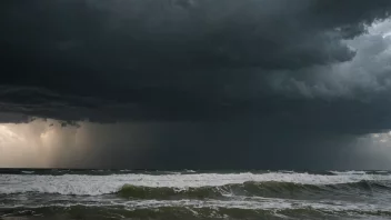 Et stormpisket vær med sterke vinder og kraftig regn.