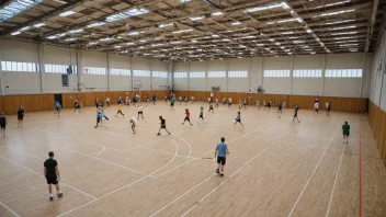 En sportshall er en stor innendørs plass som huser ulike idretter og fysiske aktiviteter.