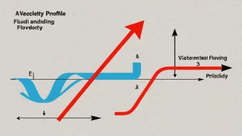 En bilde som viser konseptet innstrømningsprofil, med væske som strømmer inn i et system og en graf som illustrerer hastighetsprofilen.