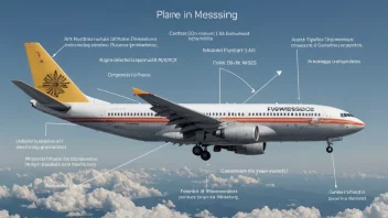 Et bilde av et fly i luften, med ulike instrumenter og utstyr merket for å fremheve begrepet flymessig.