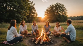 En midtsommeraften-feiring med venner og familie.