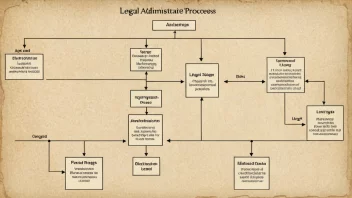 Et flytdiagram som illustrerer prosessen en sak går gjennom i rettssystemet eller administrasjonen.