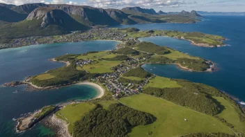 Flyfoto av Andøy kommune i Norge