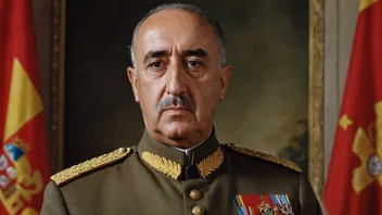 Et portrett av Francisco Franco, den spanske generalen og diktatoren.