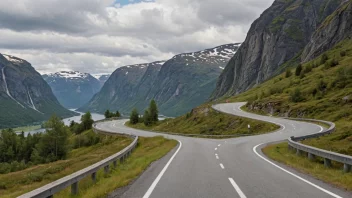 En godt konstruert vei i et naturskjønt norsk landskap.