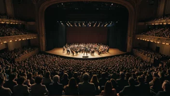 En konsertsal fylt med mennesker som nyter en forestilling.