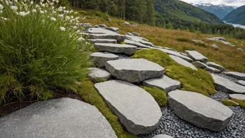 Et terråk i et norsk landskap, med rullende åser og en blanding av naturlige og kunstige elementer.