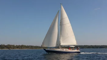 En seilbåt uten seil, ute av stand til å navigere, midt i havet