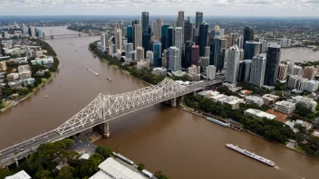 Brisbane bybilde med Brisbane-elven og Story Bridge