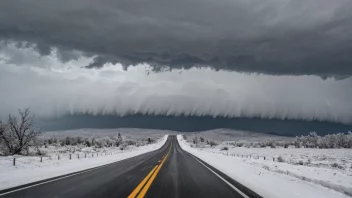 En vinterstorm med kraftig snøfall og sterk vind