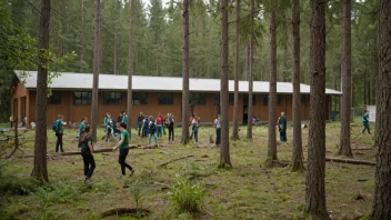 En skogskole eller universitet med skogfag, hvor studenter kan lære om skogbruk og miljøforvaltning.