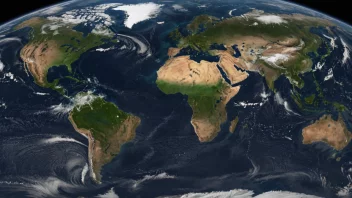 Et satellittbilde av jorden, som viser planetens kurvatur og de forskjellige landskapene.