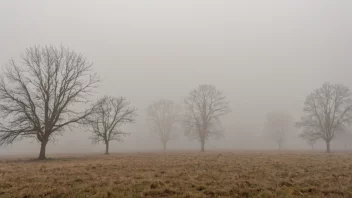 Et fredelig og mystisk landskap med en tykk tåketeppe som ruller inn.